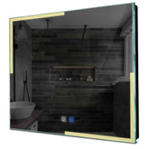 Specchio LED Quadrato | Pulsanti touch | Funzione anti-appannamento | Luce bianca calda - Reyze Serie Edge Modello 2